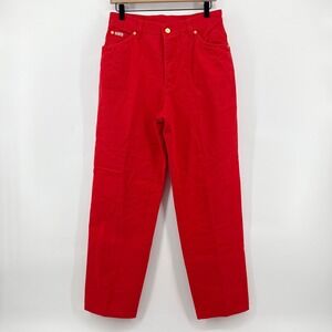 Escada Margaretha Ley Vintage Red Cotton‎ High Rise Jeans Size 42 US 10